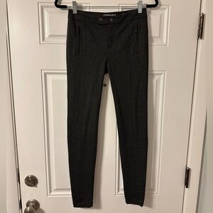 Vince Pants size 0 Gray Ponte Knit Legging Snap Button Ankle stretchy